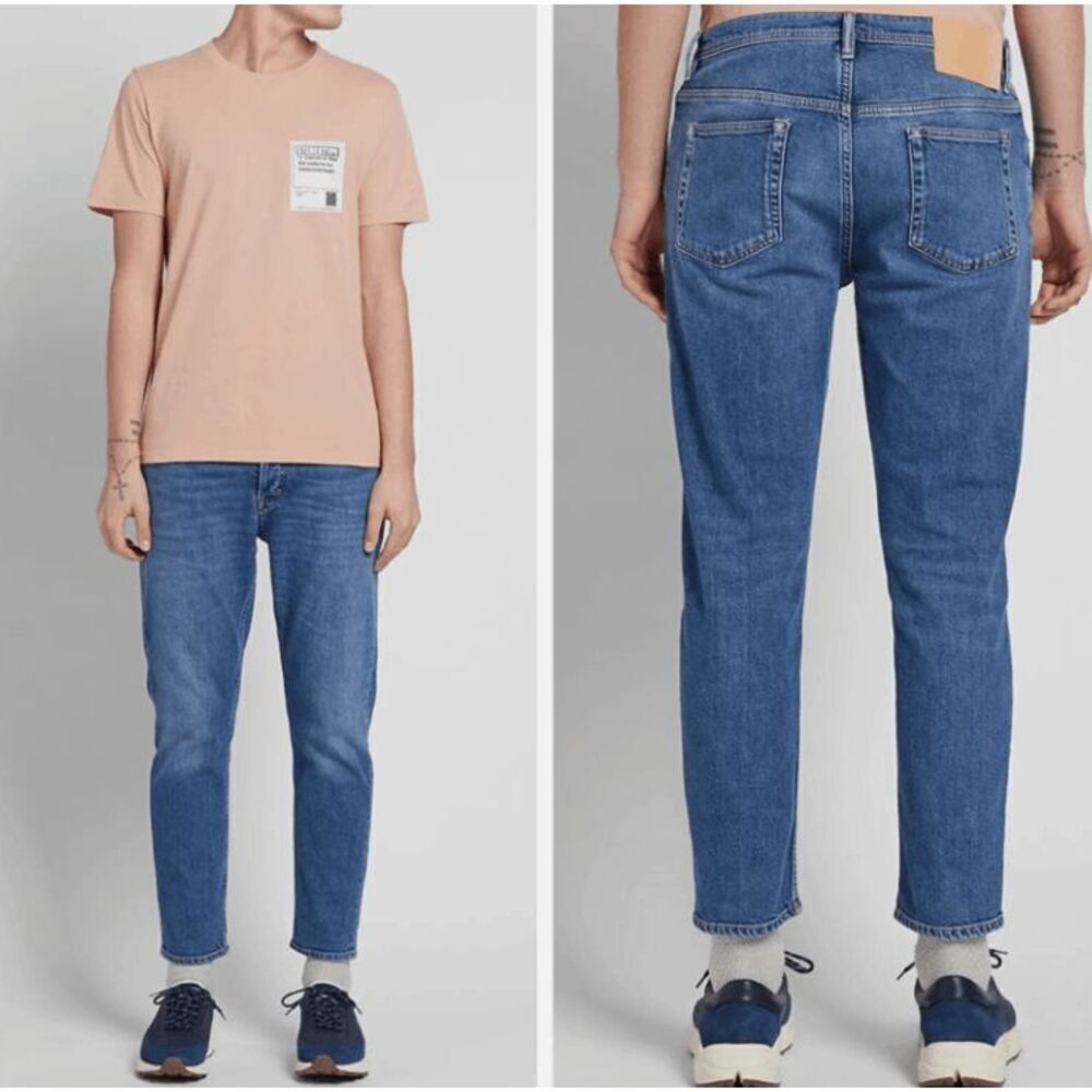 ACNE Studios‎ River Mid Blue Jeans Tapered Leg Cropped Fit Men's Size 31